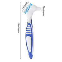 Brosse à dents pour prothèses dentaires avec poils durs ordinaires Fausses dents Nettoyage à double tête de brosse