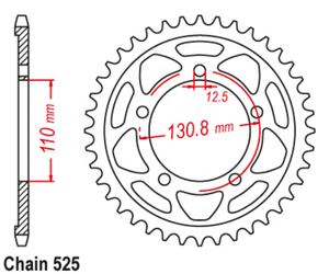 เฟืองโซ่รถจักรยานยนต์สำหรับ <span class=keywords><strong>BMW</strong></span> S1000RR <span class=keywords><strong>R</strong></span> สปอร์ต S1000XR ด้านหลัง44T 45T 525 - Product Image 6