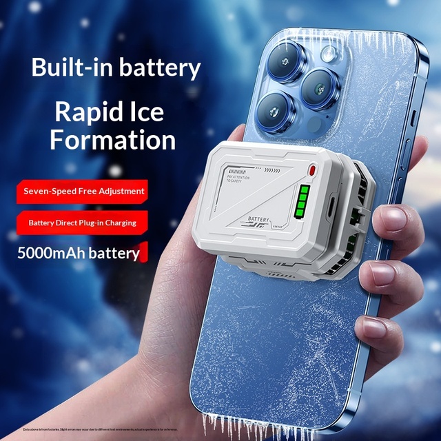 Mobile Phone Radiator TH10 Wireless Cooling Refrigeration Built-in Battery Digital Display Magnetic Back Clip