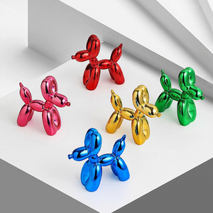 لطيف مطلي بالكهرباء البالون الكلب الراتنج الحلي ديكورات المنزل الحرف الإبداعية جمع الهدايا بسيطة - Product Image 6