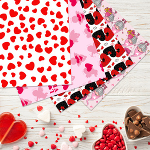 Papel de Regalo DAMAI para el Día de San Valentín para Mujer con Etiquetas, Corazones Rojos, Rosas y Negros, y Diseños de Corazones para Aniversario de Bodas - Product Image 1