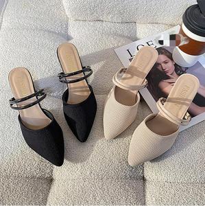 Dép và dép dệt kim 8803 được mang hai lần Giày Nữ Gót nửa nữ cỡ 35-42 nhà máy bán hàng trực tiếp - Product Image 6