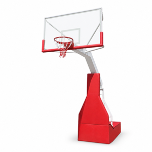 Canasta de Baloncesto Plegable con Altura Ajustable Hidráulica, Tablero de Vidrio Templado para Cancha Interior, Dispositivos Hidráulicos - Product Image 1