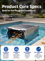 Robot nettoyeur de piscine solaire intelligent B016 avec évitement d'obstacles, écologique, haute efficacité, double alimentation, charge rapide