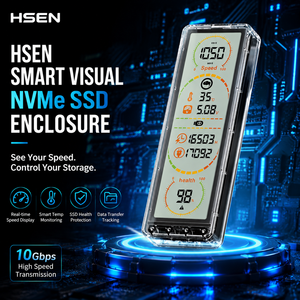 Transparent Cyber Design NVMe SSD Case 10Gbps USB C External M.2 SSD Enclosure with Real-Time Monitoring - Product Image 4