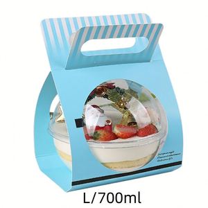 Wholesale 700ml Transparent Plastic Portable Salad Fruit Ball Bowl Clear Mousse Ball Bakery <b>Gift</b> Dessert <b>Cake</b> Packing <b>Box</b> - Product Image 4