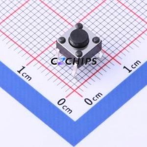 TSD001B04318A Tactile Switch Through hole Component (THT)-4P,6x6mm Switch Round Button 1.8N Through Hole 6mm - Product Image 1