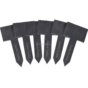 Fournitures de jardin bon marché étiquettes de plantes en <span class=keywords><strong>ardoise</strong></span> naturelle avec talc <span class=keywords><strong>craie</strong></span> étiquettes de plantes noires étiquettes de jardin de pépinière - Product Image 2