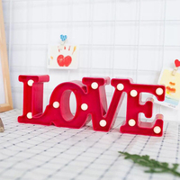 Lampes à lettres LED LOVE, lettres lumineuses rouges, décoration pour la maison, fournitures pour fêtes, cadeau, lumières de mariage
