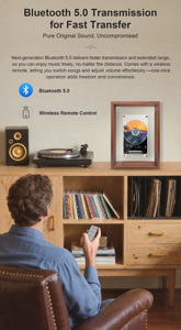 Todaair Multi-Functional <strong>CD</strong> <strong>Player</strong> Photo Frame - Supports <strong>CD</strong>/MP3/WMA, <strong>Bluetooth</strong> 5.0 Transmission, Breakpoint Memory Playback - Product Image 4