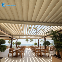 Pergola intelligente en aluminium WeiJia, toit à lames orientables électriques, imperméable, écologique, facile à assembler, télécommande LED pour extérieur