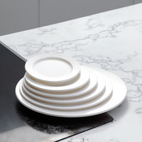 Assiette plate de service de restaurant en gros à prix avantageux, assiette plate ronde blanche