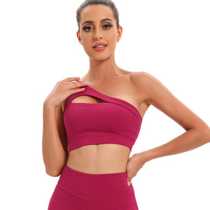 Reggiseno Sportivo da Donna Leggero Monospalla a Compressione, Aderente, Imbottito, per <span class=keywords><strong>Palestra</strong></span>, Corsa, Yoga, Allenamento, Abbigliamento Sportivo, Reggiseno Lungo per Fitness - Product Image 3