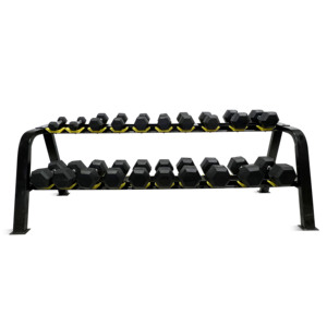 Haltères en caoutchouc fixe noir, équipement de gymnastique, 20 kg, hexagone, en <span class=keywords><strong>fonte</strong></span>, 2.5 - Product Image 5