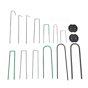 Piquets <span class=keywords><strong>de</strong></span> jardin en U noirs, directement <span class=keywords><strong>de</strong></span> l'usine, en acier galvanisé <span class=keywords><strong>de</strong></span> 2,9 mm, pour paillis, gazon et <span class=keywords><strong>toile</strong></span> paysagère - Product Image 4