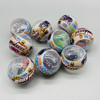 Vente en gros à prix réduit : Capsules surprises rondes transparentes de 75 mm en forme d'œuf torsadé avec jouets blocs de construction de voiture