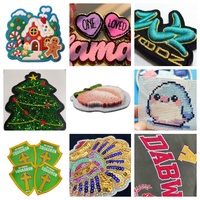 Patch Huruf Warna-warni Satu Lapis Perekat Sendiri, Bordir Kain untuk Pakaian dan Topi