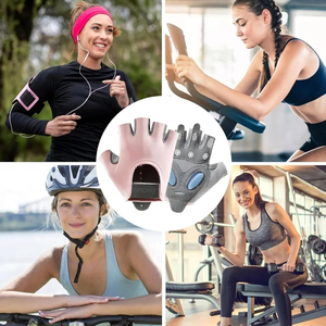 Unisex Polyester Fitness Gym Gloves Adjustable Wrist <b>Strap</b> Half <b>Finger</b> Anti-Slip Breathable Touchscreen Compatible Sports - Product Image 5