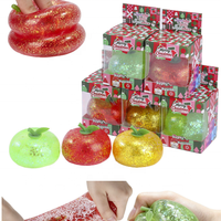 Produit phare de Noël : Pomme Squishy dorée, différentes couleurs, 5,7 cm, jouets à presser, jouets sensoriels souples