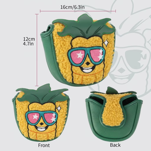 Elegante Funda para Cabeza de Palo de Golf con Diseño de Piña, Putter Tipo Mallet, Cuero PU Premium, Forro de Lana de Cordero Suave, Cierre Magnético, Logotipo Personalizado - Product Image 4