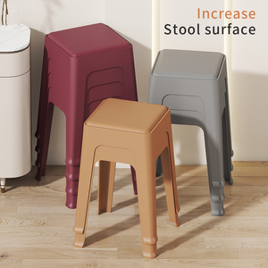 Modern Minimalist Plastic <strong>Stool</strong> with Soft Padded Seat Stackable Design Space-Saving for Home <strong>Office</strong> - Product Image 2