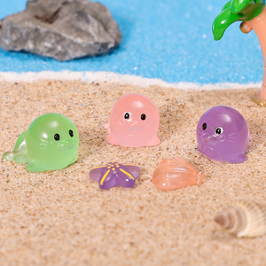 Venta al por mayor de dijes luminosos de resina macaron pastel con forma de león marino, accesorios de decoración DIY para manualidades a granel - Product Image 5