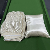 Kit d'intérieur de cercueil européen classique en satin plissé, avec doublure épaisse en satin brillant et oreiller matelassé