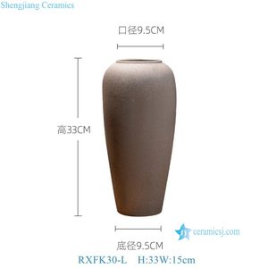 Ensemble de 3 vases en céramique <span class=keywords><strong>taupe</strong></span> mat style Wabi-Sabi RXFK30-LMS - Product Image 3