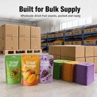Verpakkingen voor fruit snacks op maat, zakjes voor gedroogd fruit, hanggat, klaar voor presentatie, hersluitbaar, retail, private label levering