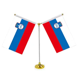 Bendera meja Mini dua sisi kualitas tinggi kustom 14*21cm bendera meja kecil bendera meja cerah