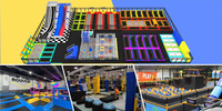 Equipo de juego suave para niños y adultos, trampolín rectangular para parque de atracciones, salto, gran Fitness, venta al por mayor