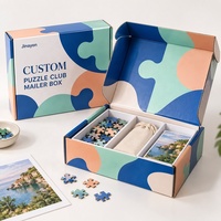 Boîte d'expédition personnalisée pour club de puzzles avec doublure en mousse, en carton ondulé E-Flute rigide pour l'e-commerce, les cadres photo et l'emballage cadeau