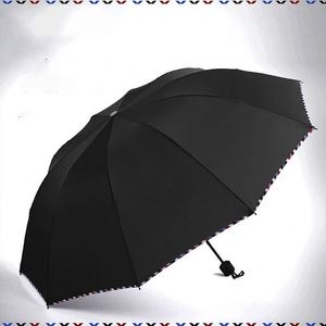 ร่มพับได้ 10 ซี่โครง สำหรับผู้ชายและผู้หญิง แบบเรียบง่าย กันแดด กันฝน พร้อมคุณสมบัติป้องกันแสงแดด - Product Image 3