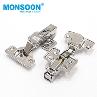Charnières de meuble en acier laminé à froid 35 mm, charnières de porte de cuisine en acier inoxydable à fermeture amortie pour armoire