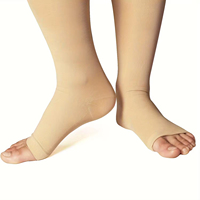 Usine personnalisée classe 2 silicone antidérapant 23-32 mmHg varices œdème nylon bout ouvert cuisse haute compression bas chaussettes