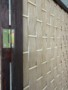 Warm Modern Movable 4 Woven Cane Rattan Folding <b>Screen</b> Room Divider Dark Wood Frame Privacy Partition Living Room Bedroom - Product Image 2