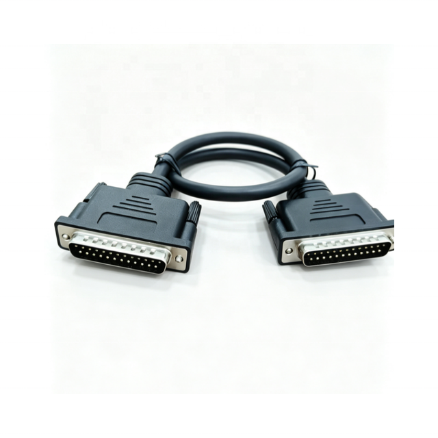 Customizable DB25P Male-to-Male RS232 Serial Cable, D-Sub 25-Pin Industrial Shielded Signal Cable for Printers