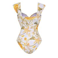 Set Baju Renang Wanita dan Atasan Pantai STOCK Print, One Piece Swimsuit Underwire Push Up, Rok Pantai, Ukuran S-XL