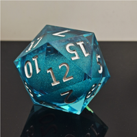 Personnalisé D20 Liquide Noyau Géant Résine Dés 55MM Polyèdre Jeu De Société Accessoires RPG Dragon City Sharp Edge Gemstone Coloré