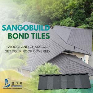 Tuiles de toiture de Bond de métro enduites de pierre colorée noire de haute performance tuile de toit en acier en métal - Product Image 4