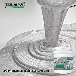 Peinture Époxy à Base d'Eau Sable Coloré Autonivelante Effet Marbre Haute Brillance pour Sols en Béton - Product Image 1
