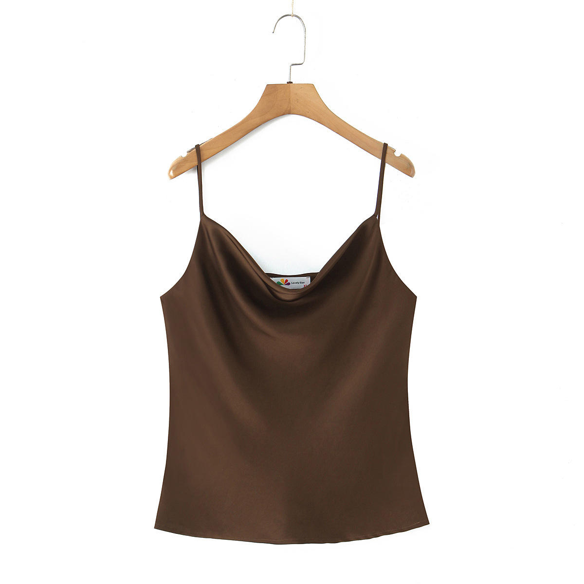 เสื้อสายเดี่ยวคอปาดสีอำพัน