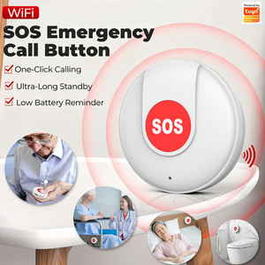 Bouton SOS intelligent WiFi Graffiti pour la sécurité, avec application, liaison de scènes d'urgence, interrupteur intégré, batterie rechargeable, en acier inoxydable, pour hôtel - Product Image 1