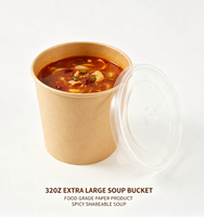 Gobelet à soupe et à bouillie en papier kraft biodégradable à paroi simple pour la vente en gros aux entreprises de restauration à emporter