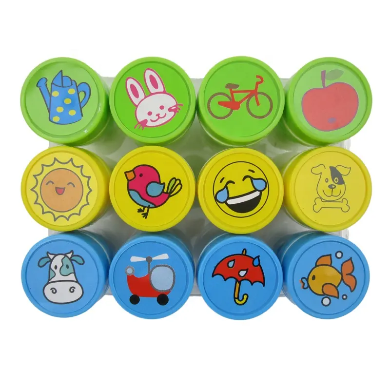 Kids Toy Stamps Plastic Colorful Funny Rubber Self Inking Stamps For Kids Custom Logo Stamp Set Maker