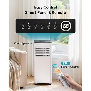 เครื่องปรับอากาศพกพา Euhome 8000 บีทียู 4 in 1 พร้อมพัดลม ดูดความชื้น โหมดสุญญากาศ วัสดุพลาสติก สีขาวดำ - Product Image 3