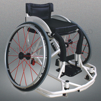Fauteuil roulant de basketball en aluminium avec roues à axe à dégagement rapide