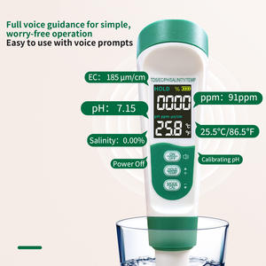 Fourniture directe d'usine Wanbang haute précision 0.05pH 5 1 PH/Temp/salinité/TDS/EC mètre LCD rétro-éclairé pour hydroponique/aquaculture - Product Image 1