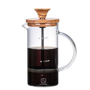 Cafetera Francesa de Vidrio de Borosilicato de Alta Resistencia de 400ml/800ml, Resistente al Calor y al Frío, con Tapa de Bambú para Uso Doméstico - Product Image 4