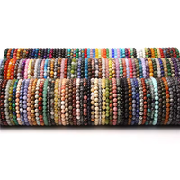Bracelets en Perles Rondes de Pierres Naturelles 6mm 8mm 10mm, Agate et Pierres Précieuses Cristallines Montées à la Main, pour Femmes et Hommes